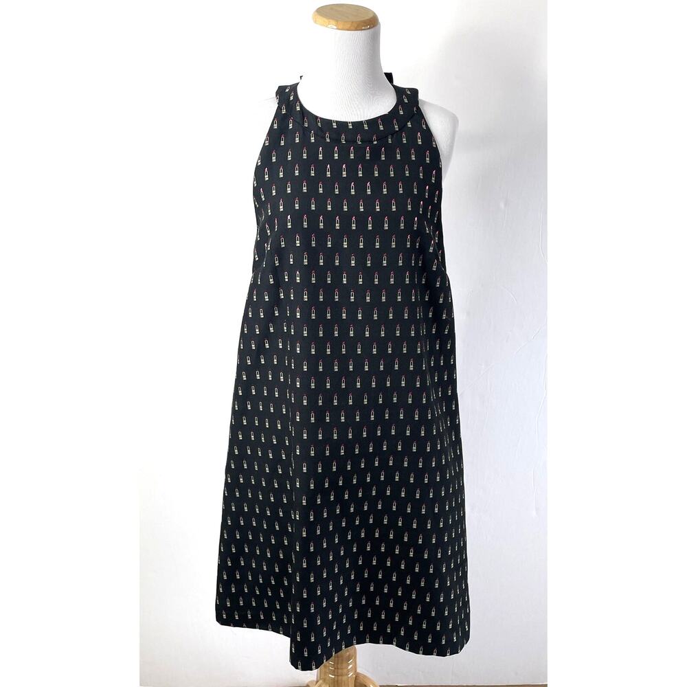 Hutch Hot Pink Lipstick Print Black Halter-neck A-line Novelty Dress Size Large